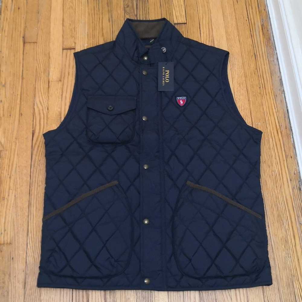 NWT POLO RALPH LAUREN Water Repellant Quilted Vest Navy - Picture 4 of 6